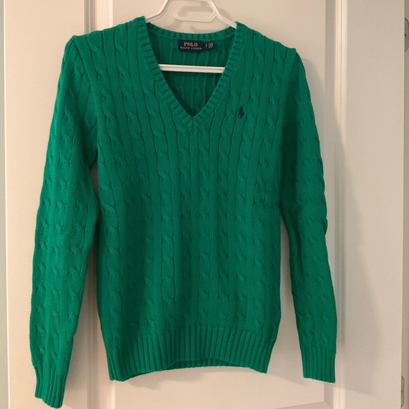 Ralph Lauren Sweaters - Small Ralph, Lauren polo V-neck cable sweater